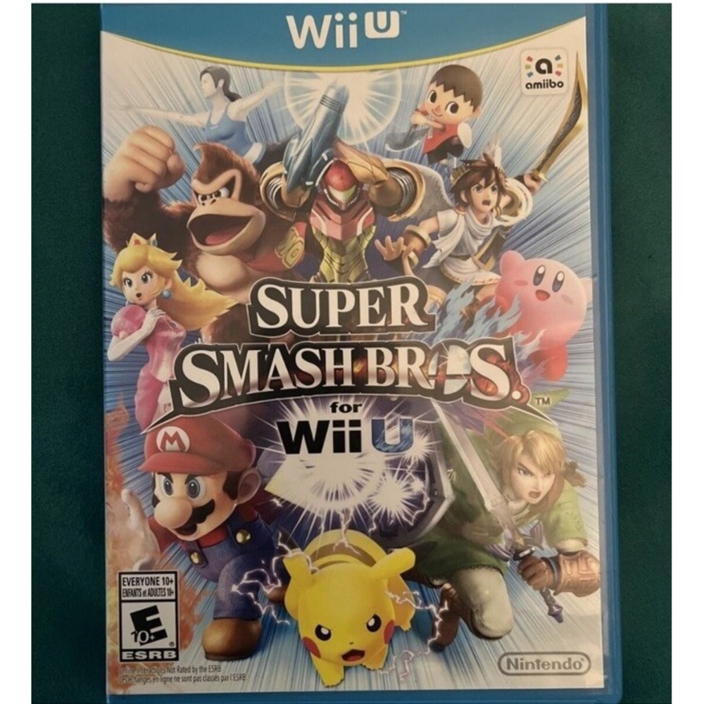 Super Smash Bros WiiU - Replacement Case And Manual - No Disc